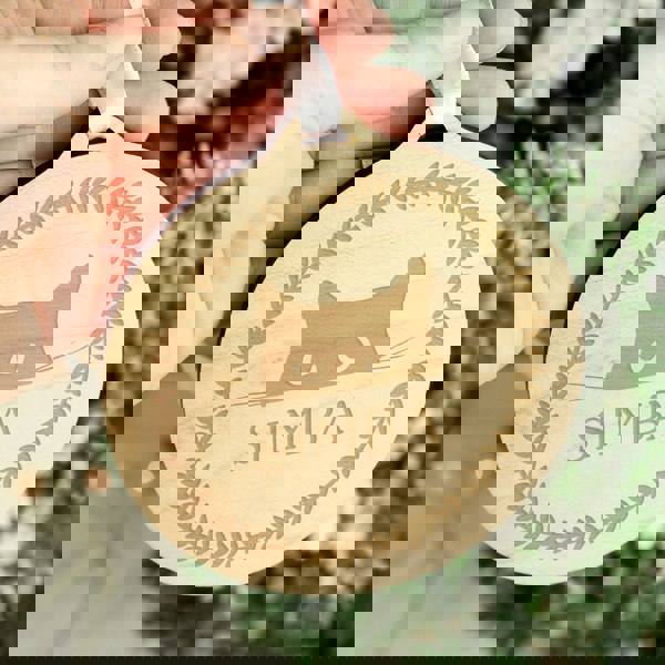 Personalised Memento Company Personalised Cat Round Wooden Bauble