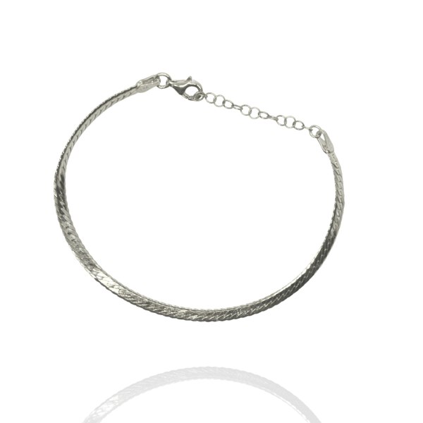 Silver Herringbone Bracelet