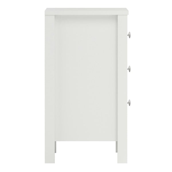 Furniture To Go Madrid Bedside Table 3 Drawers in White