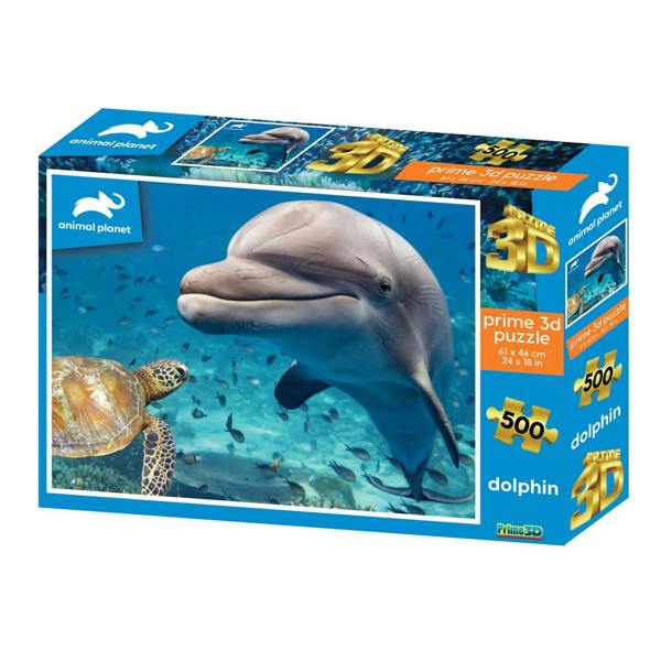 Prime 3D Puzzles Prime 3D Animal Planet Dolphin & Turtle 500 Piece Puzzle