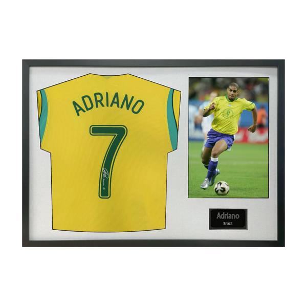 Adriano Signed Brazil Shirt Classic Frame