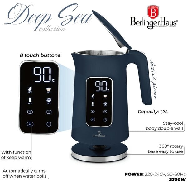 Berlinger Haus Digital electric kettle BH9767 Deep Sea