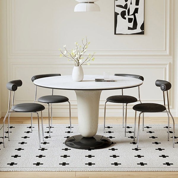 Elmer Round Dining Table, White Top-Rit Concept-Rit Concept