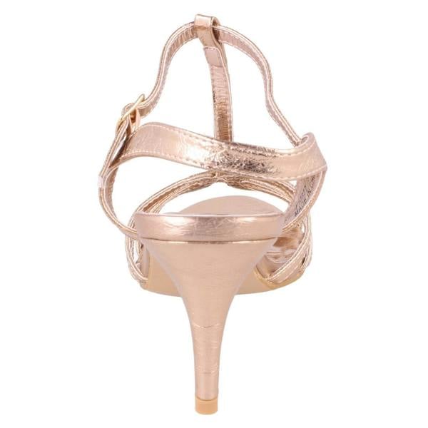 Spot On Ladies Spot On High Heel Metallic Sandals F10837