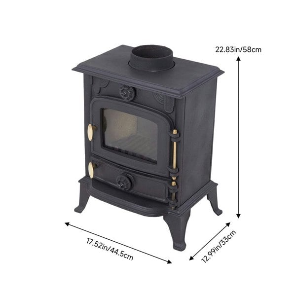 Freestanding Cast Iron Wood Burning Stove Fireplace Living and Home 