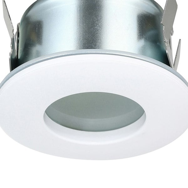 EGLO Margo White Aluminium GU10 Outdoor Recessed Light, (D) 8.4cm