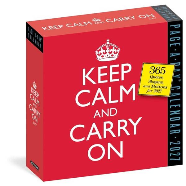 Keep Calm And Carry On Desk Calendar 2027, Desk Calendars, Day To View, Humour, Gift