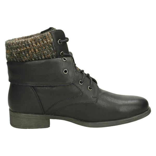 Spot On Ladies Spot On Mid Heel Lace Up Ankle Boots
