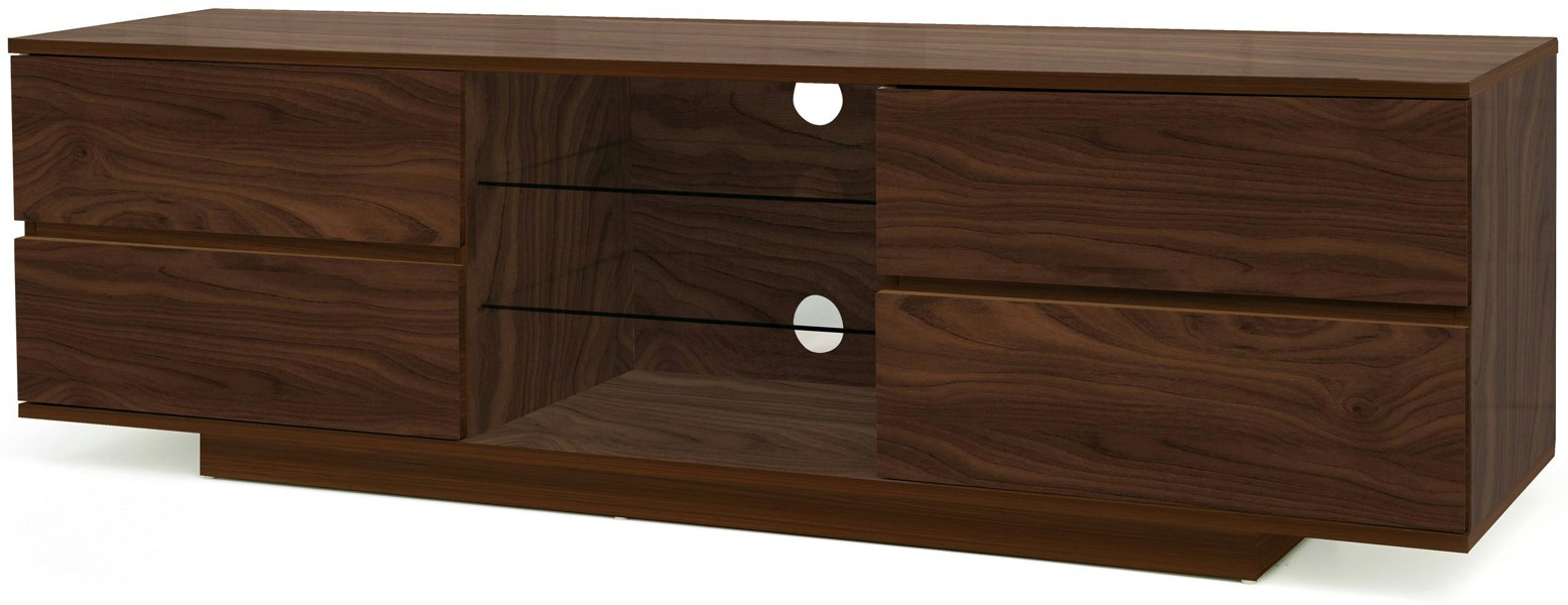 Centurion Supports Avitus Premium Walnut with 4-Walnut Drawers and 3-Shelves 32"-65" LED/OLED/LCD TV Cabinet