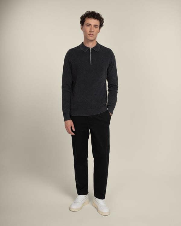 Larsson & Co Gaerum - Vintage Wash Long Sleeve Polo Shirt