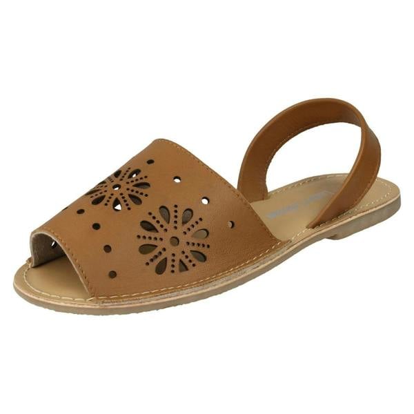 Leather Collection Ladies Leather Collection Flower Design Mules