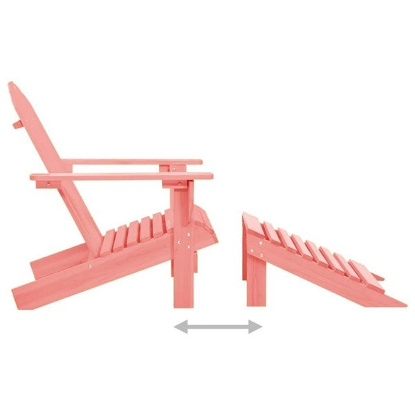 Berkfield Garden Adirondack Chair with Ottoman Solid Fir Wood Pink