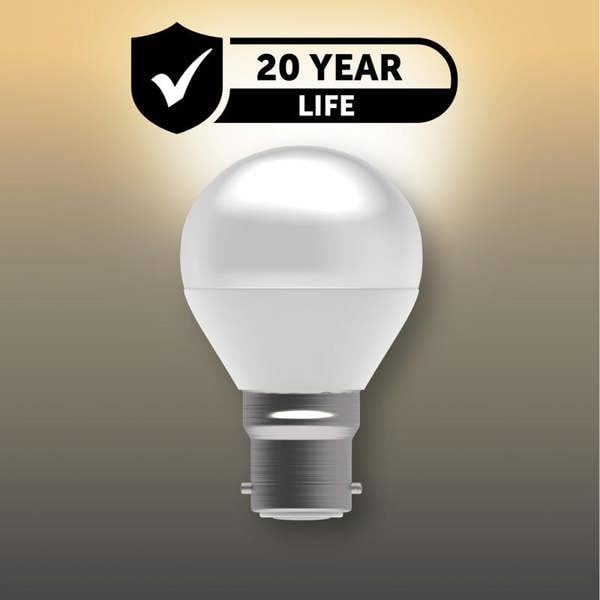 BELL Lighting B22 Non-Dimmable LED Golf Ball Bulb, Warm White 2700K 470lm 4.7W Round Bayonet Cap 40W Equivalent