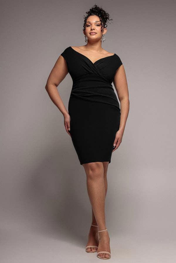 Bardot Pleated Midi Dress - Black DR1092ASCPLUS