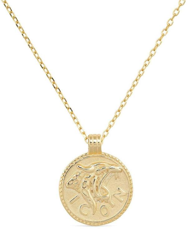 Chunky 14K Gold Leo Coin Necklace - Necklaces - Elk & Bloom