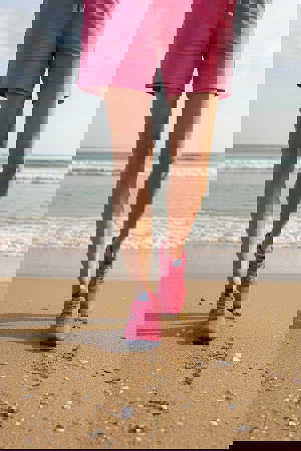 Trendy Trotters Fuscia Pink Faux Suede Trainers, Contrast Platform & Stripes. Retro Sneakers