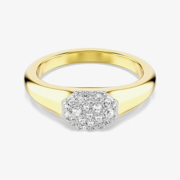 Swarovski Dextera Octagon Gold Tone Plated White Crystal Ring 5732851