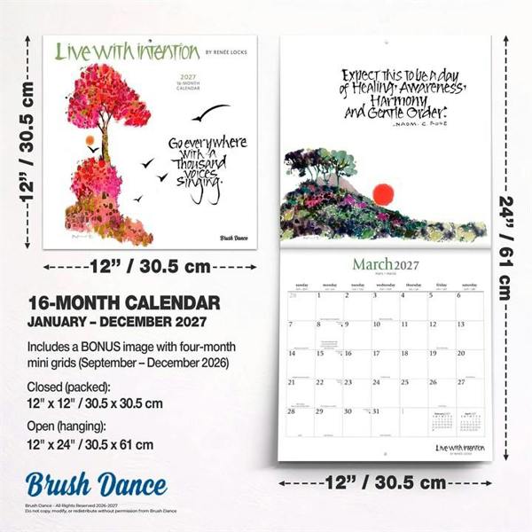 Live With Intention Calendar 2027, Wall Calendars, Month To View, Lifestyle, Gift