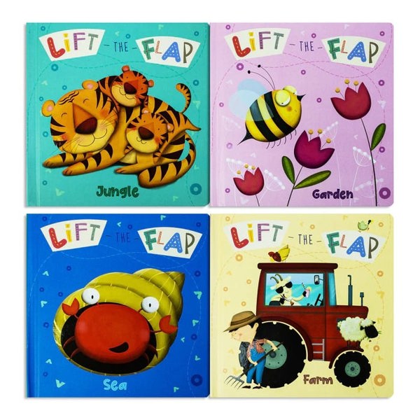 My First Lift the Flap 4 Board Books Set Farm, Sea, Garden, Jungle