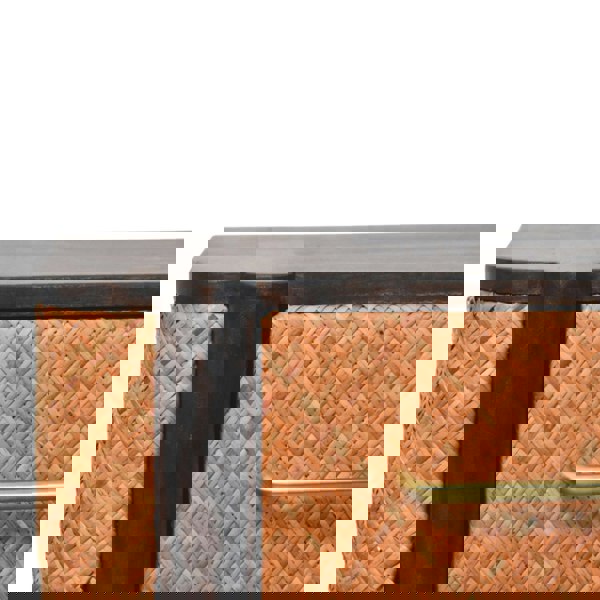 Artisan Furniture Solid Wood Rattan Curve Wall-Mounted Drawer