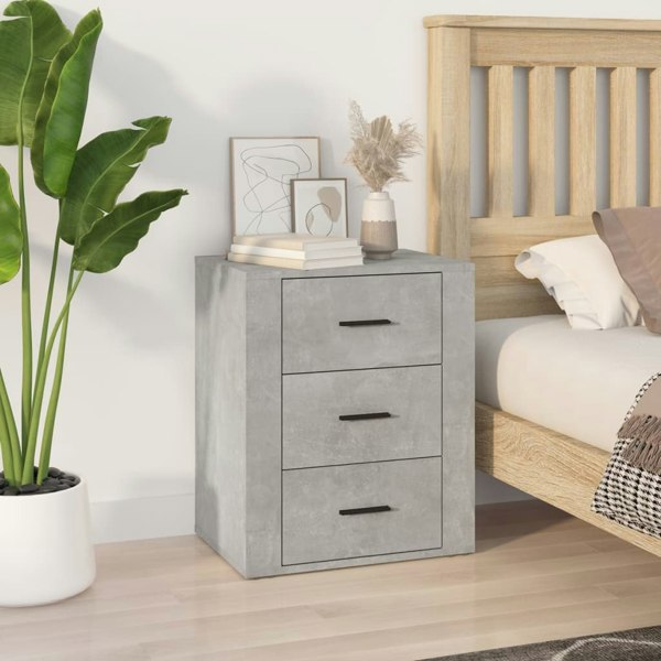 Berkfield Bedside Cabinet Concrete Grey 50x36x60 cm Engineered Wood