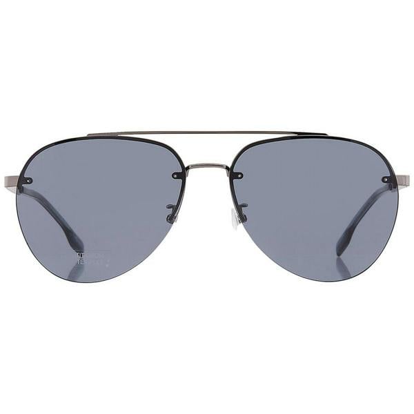 Hugo Boss Mens 1537/F/SK 06LB IR Sunglasses - Dark Ruthenium/Grey - 