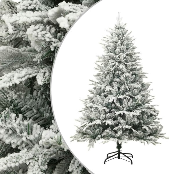 Berkfield Artificial Christmas Tree with Flocked Snow Green 180 cm PVC&PE