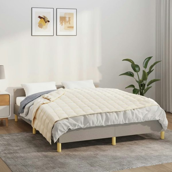 Berkfield Weighted Blanket Light Cream 138x200 cm Single 10 kg Fabric