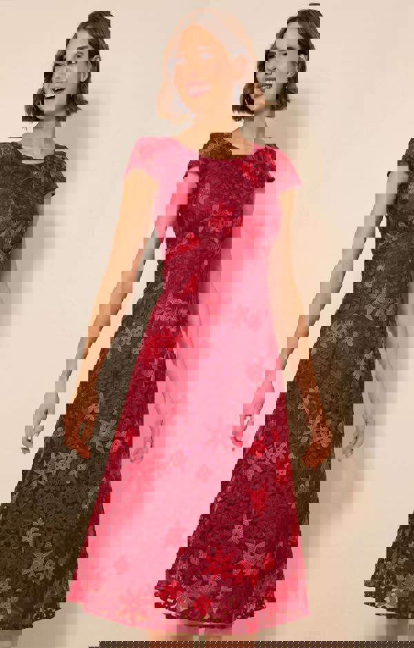 Alie Street London Charlotte Lace Dress - Azalea Red