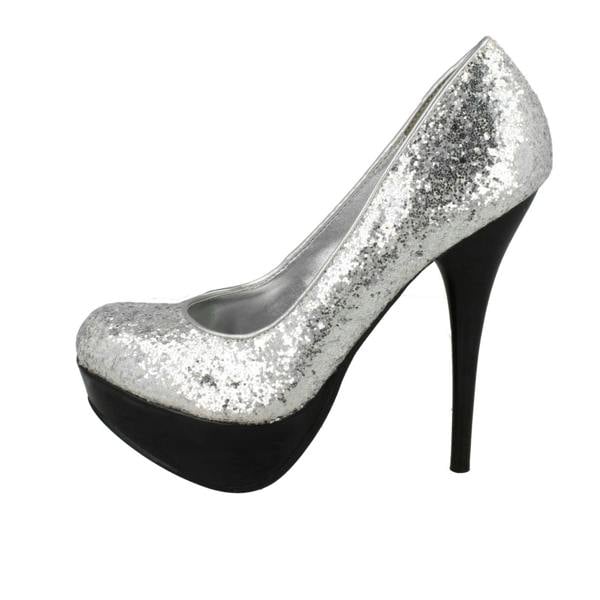 Spot On Ladies Spot On Sparkly Party Heels