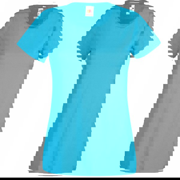 Fruit Of The Loom Ladies/Womens Lady-Fit Valueweight Short Sleeve T-Shirt (Pack Of 5) - Azure Blue