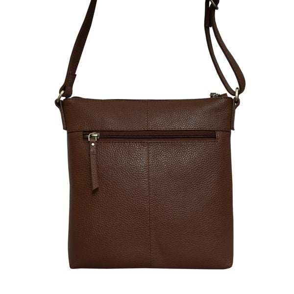 Assots London 'EDITH' Tan Pebble Grain Leather Crossbody bag