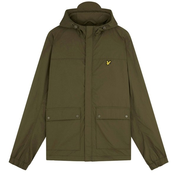 Lyle & Scott Branded Hooded Parka Jacket - Olive