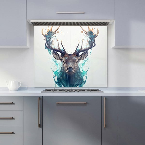 Warren Reed - Designer Stag Face Splashart Kitchen Splashback