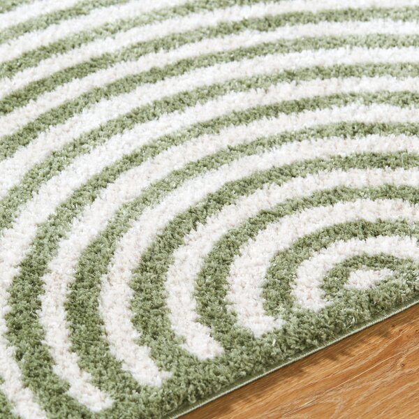 Livabliss Fossay Shaggy FSG2333 Washable Beige Green Modern High Pile Rug