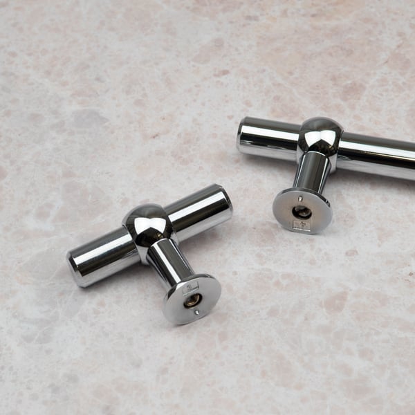 Handle & Home Polished Chrome T-Bar Handle and Knob