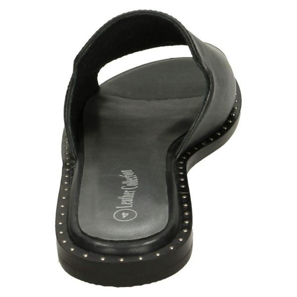 Leather Collection Ladies Leather Collection Flat Slipper Cut Mules F00202