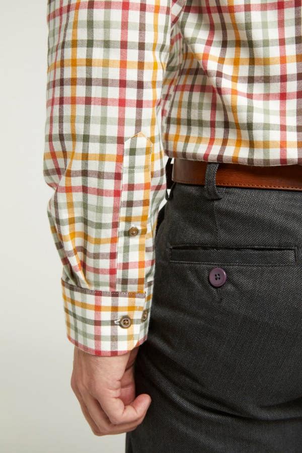 Gold Tattersall Check Warm Handle Shirt