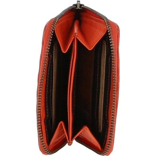Ashwood Vintage Woven Leather Zip Around 6 Card Coin Purse