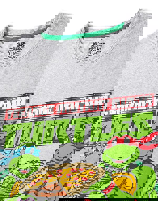 Teenage Mutant Ninja Turtles Mens Black Pizza Short Sleeve Long Leg Pyjama Set