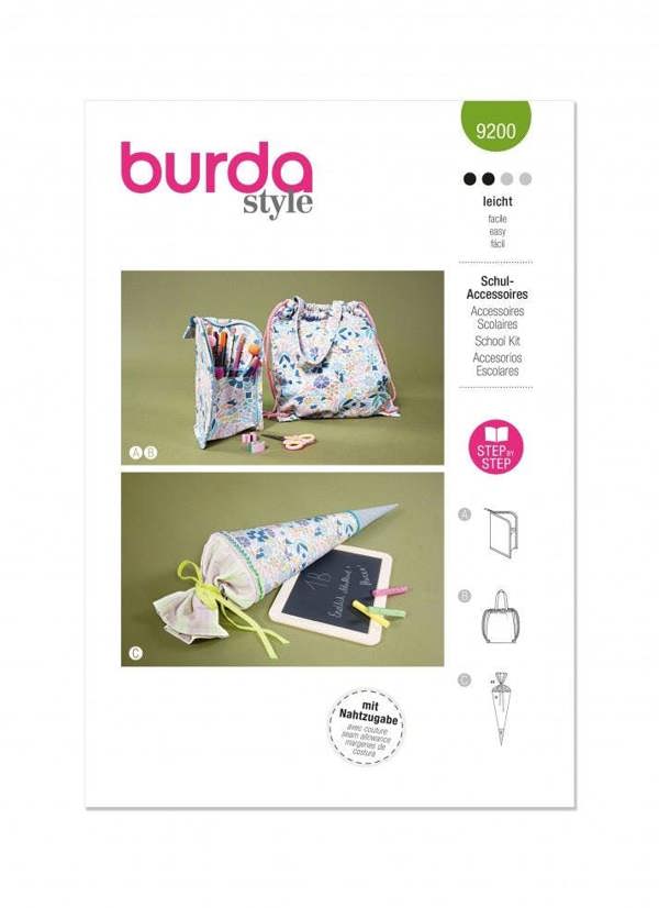 Burda Sewing Pattern 9200 Accessories and Bags , One Size - Easy