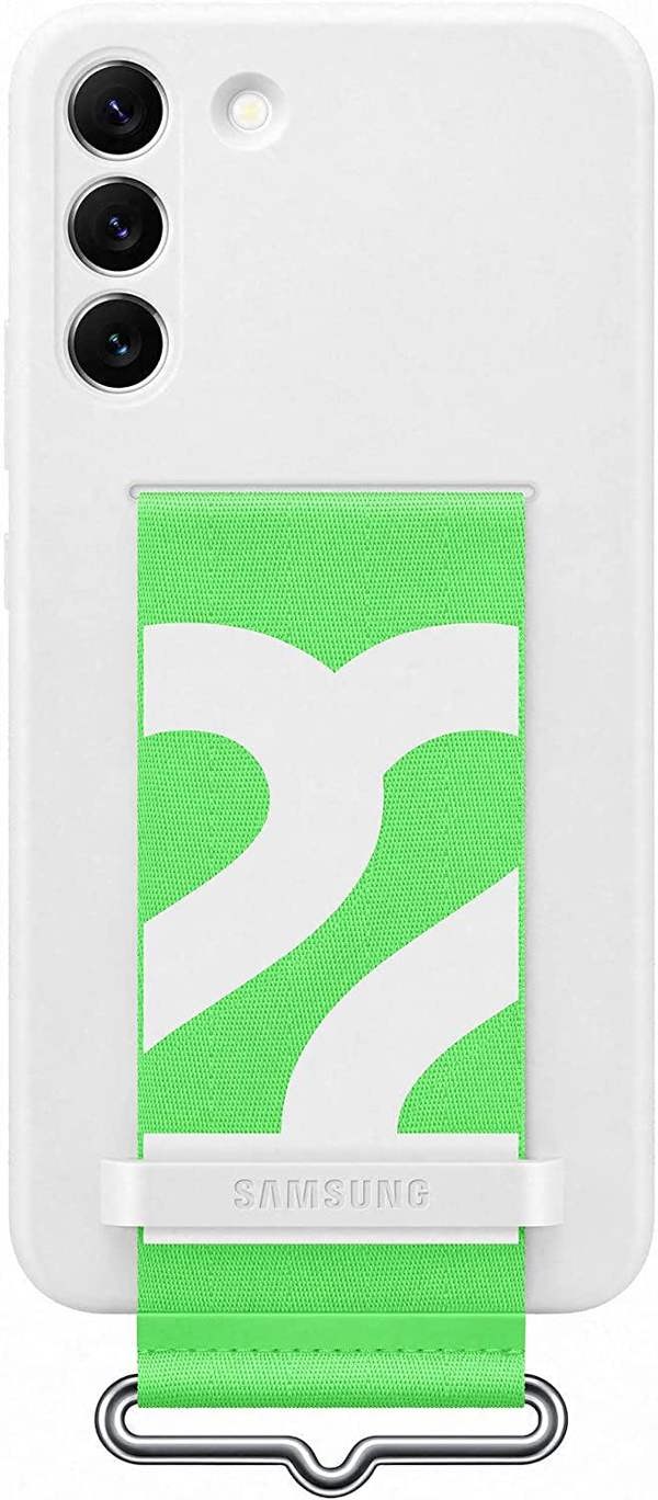 Samsung Galaxy S22 Plus Silicone Cover with Strap White - EF-GS906TWEGWW