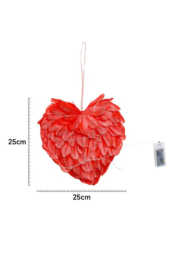 Living and Home LED Light Red Feather Creative Hanging Ornament