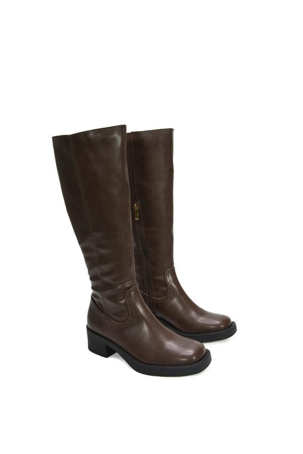 XY LONDON Knee High Equestrian Style Biker Riding Boots