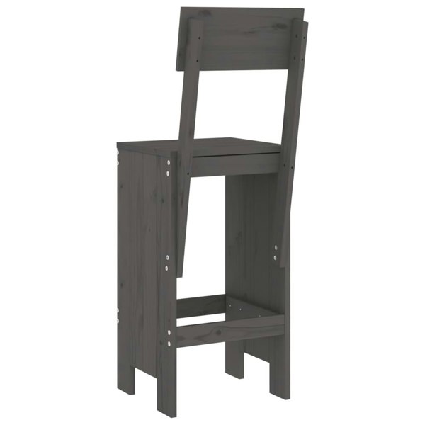 Berkfield Bar Stools 2 pcs Grey 40x48.5x115.5 cm Solid Wood Pine