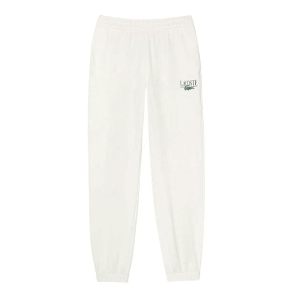 Lacoste Womens/Ladies Embroidered Logo Sweatpants - Cream - 