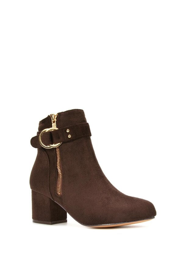 XY LONDON Mid Block Heel Ankle Boots