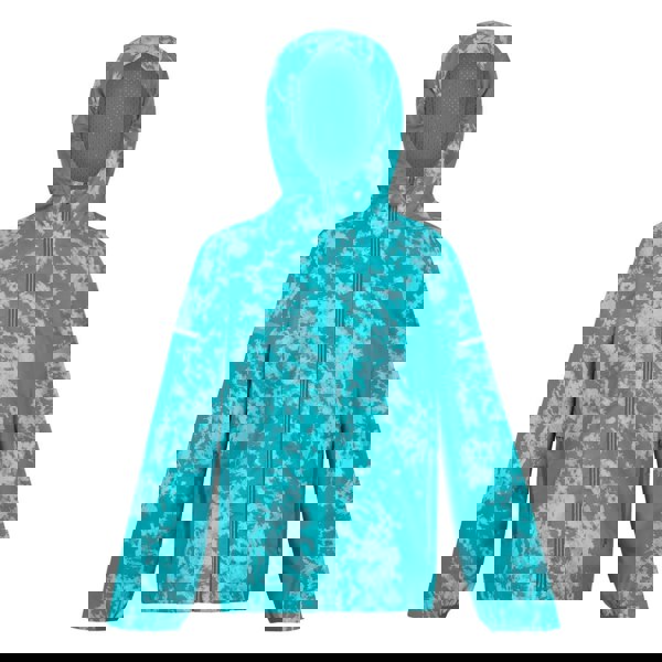 Regatta Kids Lever II Abstract Waterproof Jacket - Icy Morn/Aruba Blue/Exotic Plume