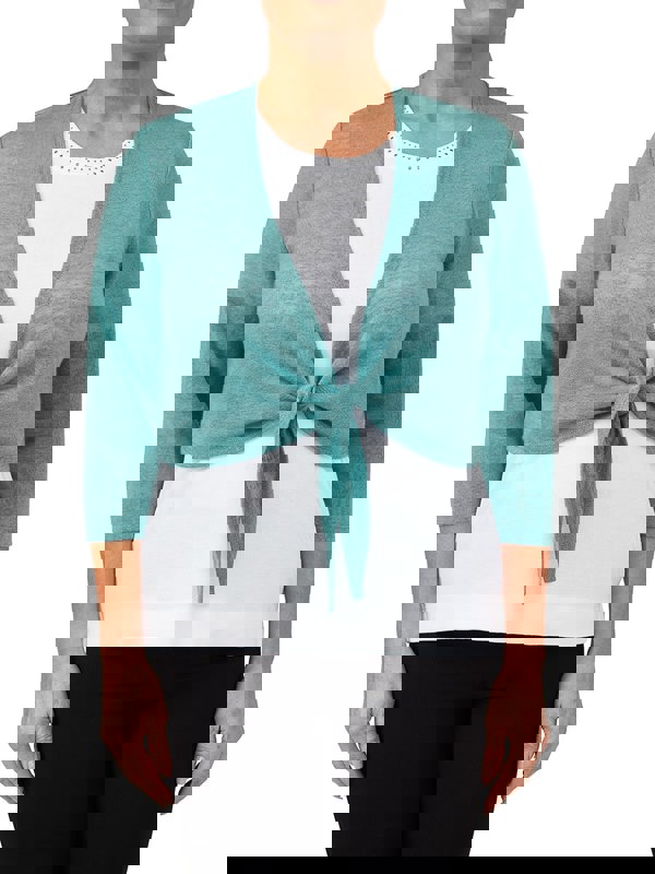 PennyPlain Shrug Tie Front - Sea Green