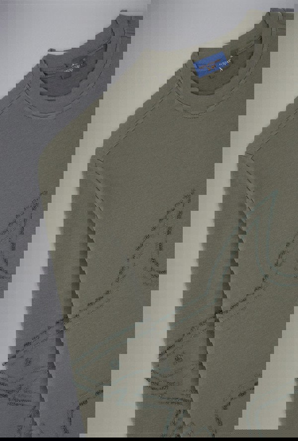 Paul & Shark Men's X-Soft Cotton Tencel Sweatshirt with Embroidered Shark - Green